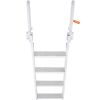 VEVOR Dock Ladder Flip Up 4 Steps, 350lbs Load Capacity, Aluminum Pontoon Boat Ladder with 4" Wide Step & Nonslip Rubber Mat