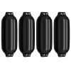 4 Ribbed Marine 27"x8.5" Boat Fender (Black) - 3mm Vinyl, UV/Aging Resistant, Ribbed Anti-Abrasion Design