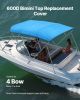 4 Bow Boat Bimini Tops, 600D Polyester Canopy, Waterproof & Sun Protection Boat Awning Canopy with Storage Bag, Bimini Top Replacement