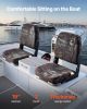 Boat Seat, Low Backrest, Folding Fishing Boat Seat with Thickened Sponge Cushion & PU Polyester Fabric, Strong PP Frame, Flip Up Boat Seat for Boats