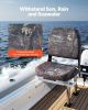 Boat Seat, Low Backrest, Folding Fishing Boat Seat with Thickened Sponge Cushion & PU Polyester Fabric, Strong PP Frame, Flip Up Boat Seat for Boats