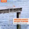 VEVOR Dock Ladder, Removable 5 Steps, 500 lbs Load Capacity, Aluminum Alloy Pontoon Boat Ladder with 3.1'' Wide Step & Nonslip Rubber Mat