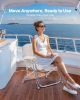 VEVOR Boat Seat, Folding Deck Chair Boat Seat with Aluminum Alloy Frame, Thickened Sponge Cushion & Waterproof PVC Leather