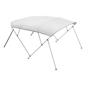 VEVOR 4 Bow Boat Bimini Tops, 600D Polyester Canopy with Aluminum Alloy Frame, Waterproof & Sun Shade Boat Awning Canopy with Storage Bag (Color: Light Grey, size: 96x(67-72)x54 inch)