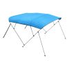 4 Bow Boat Bimini Tops, 600D Polyester Canopy with Aluminum Alloy Frame, Waterproof & Sun Shade Boat Awning Canopy with Storage Bag, 2 Support Poles