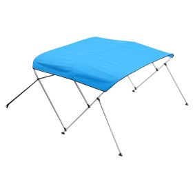 VEVOR 3 Bow Boat Bimini Tops, 600D Polyester Canopy with Aluminum Alloy Frame, Waterproof & Sun Shade Boat Awning Canopy with Storage Bag (Color: Pacific Blue, size: 72x(79-84)x46 inch)