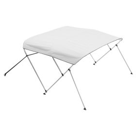 VEVOR 3 Bow Boat Bimini Tops, 600D Polyester Canopy with Aluminum Alloy Frame, Waterproof & Sun Shade Boat Awning Canopy with Storage Bag (Color: Light Grey, size: 72x(79-84)x46 inch)