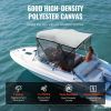 VEVOR 3 Bow Bimini Top Boat Cover, Detachable Mesh Sidewalls, 600D Polyester Canopy with 1" Aluminum Alloy Frame, Includes Storage Boot